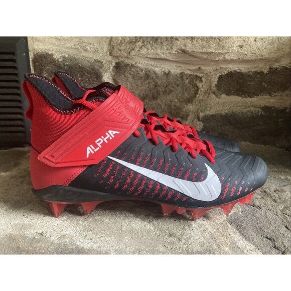 Nike Alpha Menace Pro 2 Mid Football Cleats Black Red Men Size 11.5 BV3945-600 - Picture 4 of 7